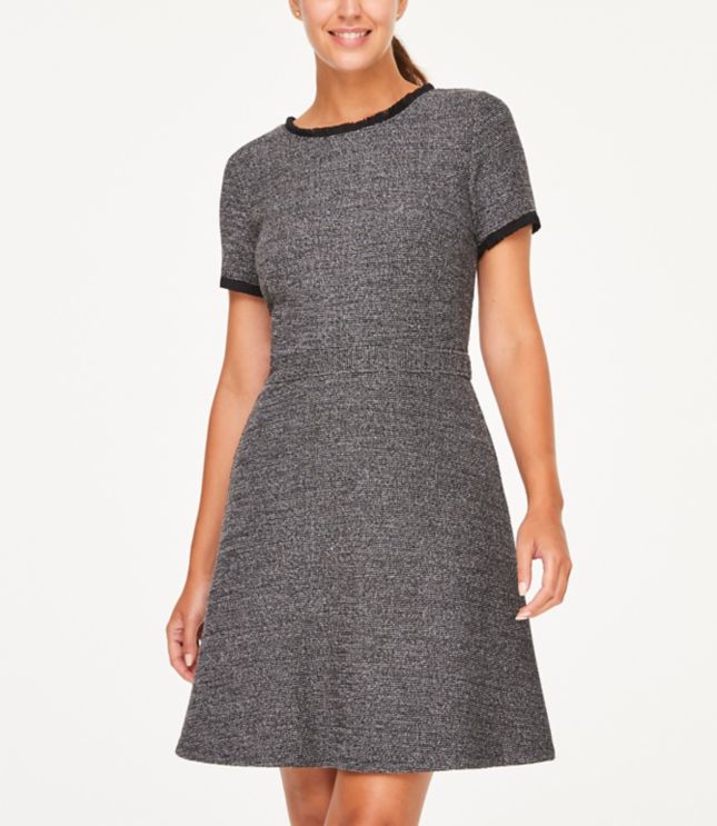 tweed flare dress