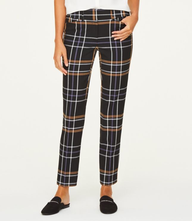 plaid skinny ankle pants