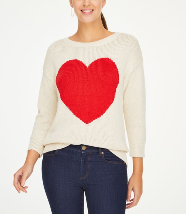 HYCYG Womens Knitted Long Sleeve Crew Ceck Pullover Sweater with Heart 