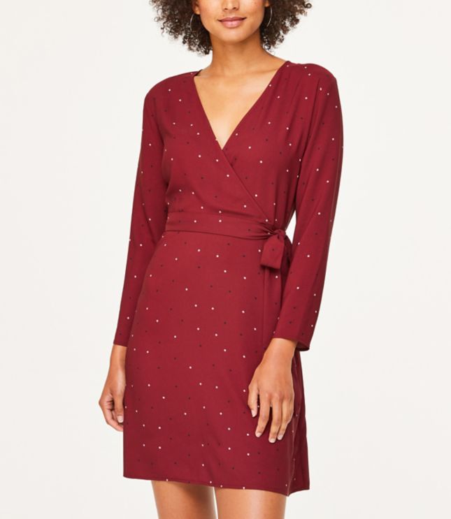 loft red wrap dress