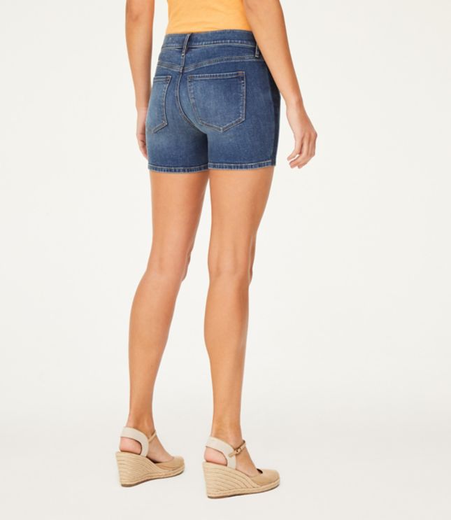 striped denim shorts