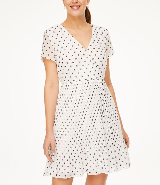 loft polka dot wrap dress