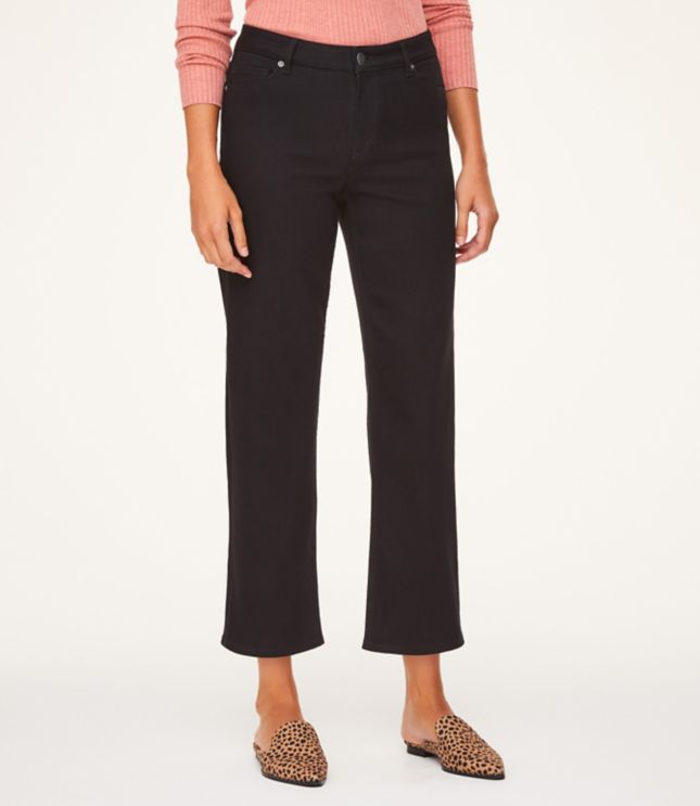 wide leg cropped black jeans