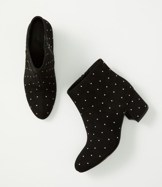 studded block heel booties