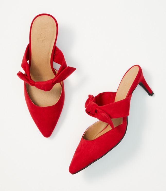 loft bow mule flats