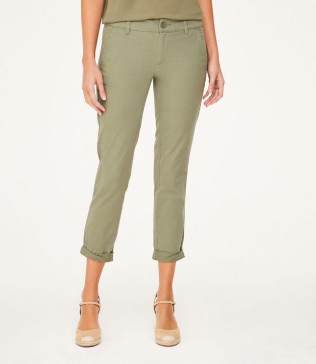Image of Loft Curvy Roll Cuffed Chinos