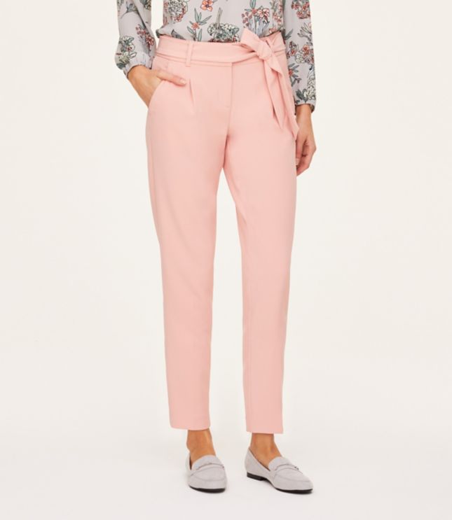 high rise tie waist pants
