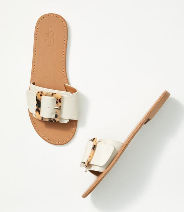 slide sandals with buckle