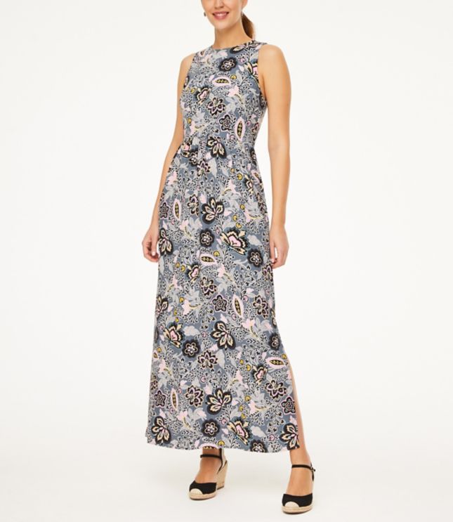 floral sleeveless maxi dresses