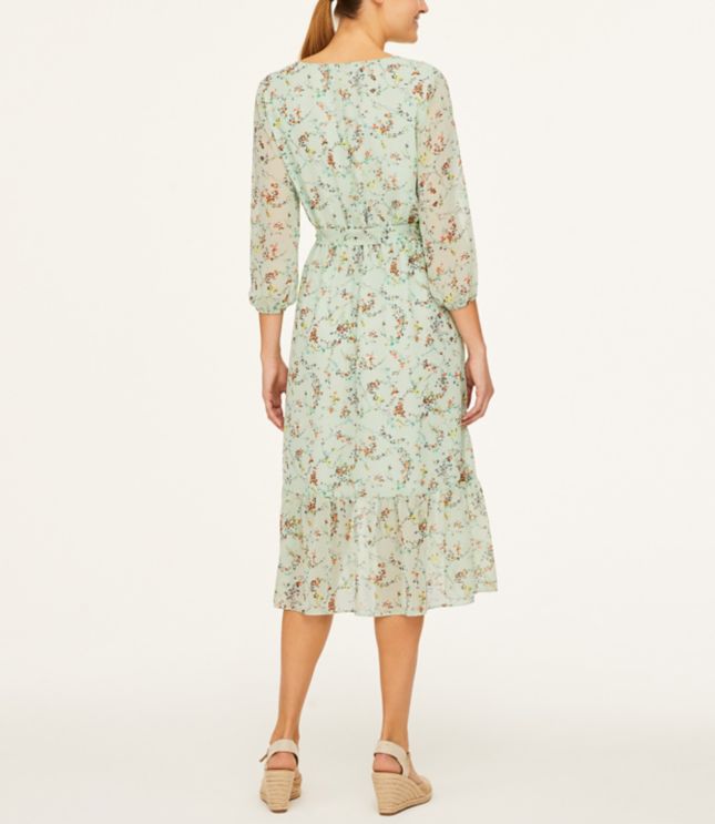 long sleeve floral long dresses