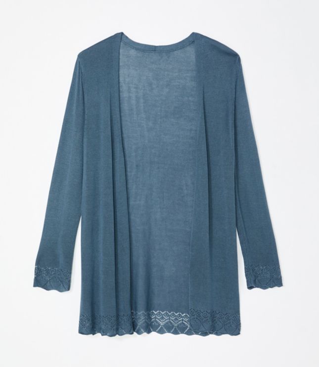 pointelle open cardigan