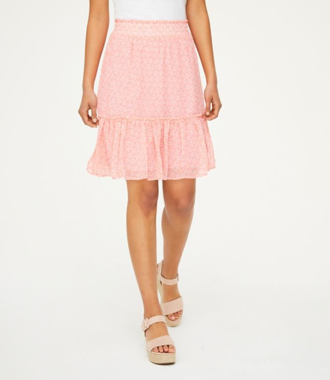 Image of Loft Floral Tiered Skirt