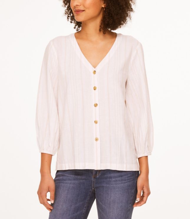 Image of Loft Striped Drapey Boatneck Top