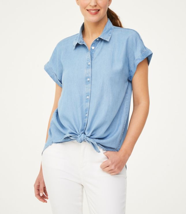 loft softened chambray shirt