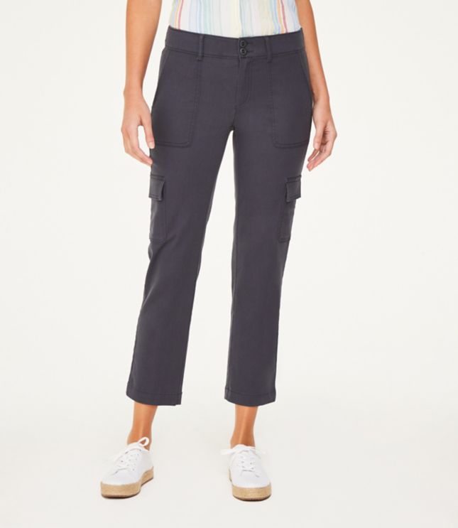 Image of Loft Cargo Straight Crop Pants