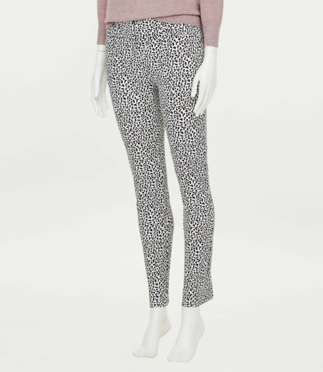 Image of Loft Curvy Cheetah Print Skinny Ankle Pants