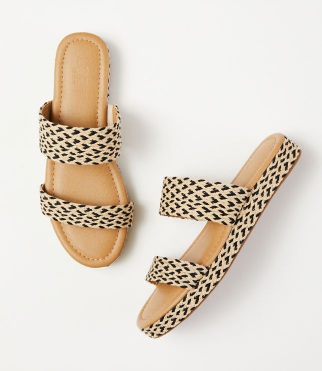 straw slide sandals