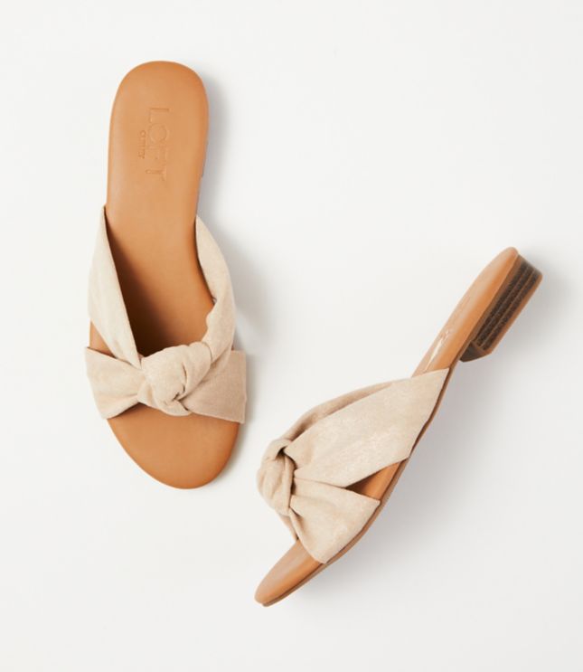 knotted slide sandals