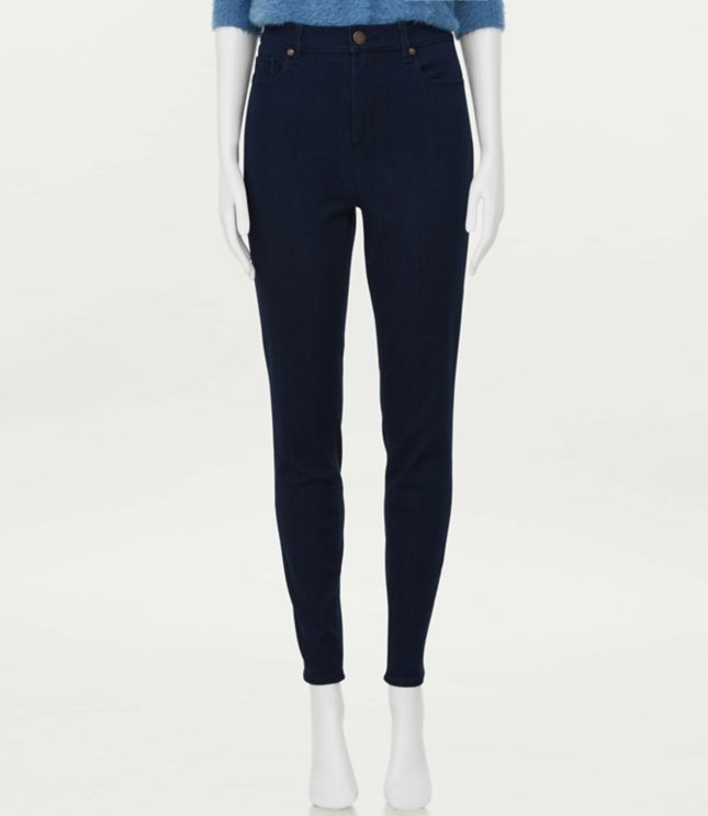 Image of Loft Curvy High Rise Denim Leggings in Dark Rinse