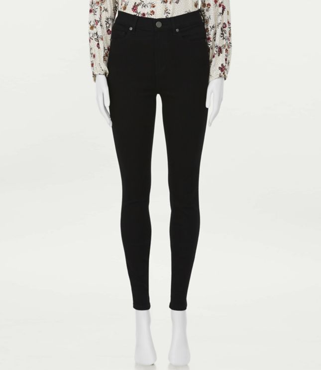 Image of Loft Curvy High Rise Denim Leggings in Black