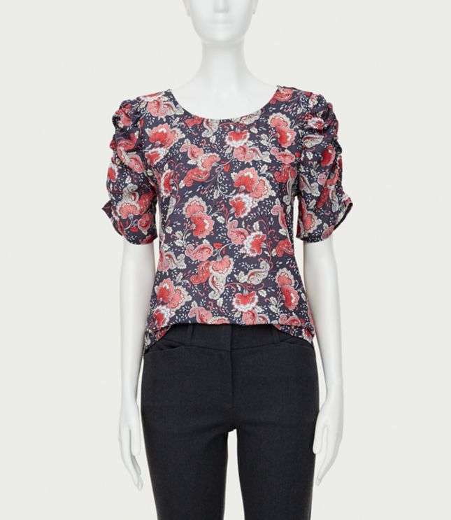 ruched sleeve tee