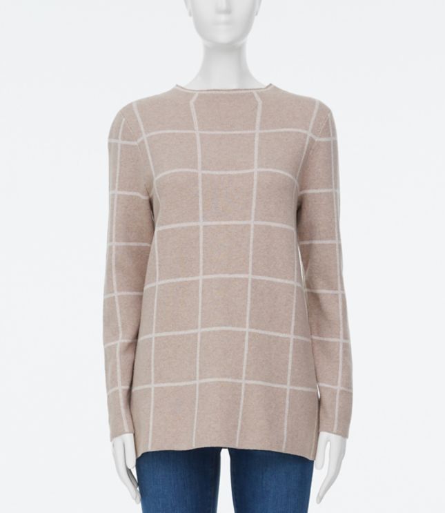 plaid mock neck sweater