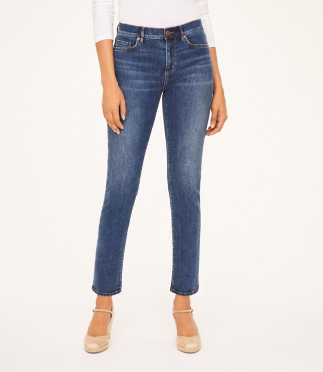 indigo straight leg jeans