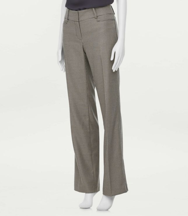 Image of Loft Curvy Houndstooth Trouser Pants