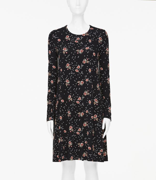 petite black swing dress