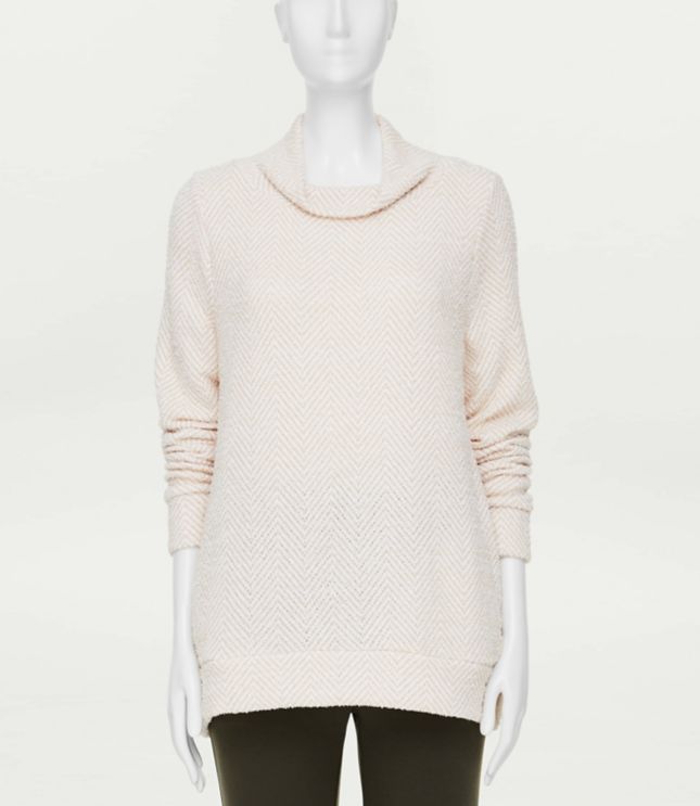 Image of Loft Chevron Cozy Funnel Neck Top