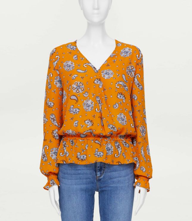 ruffle wrap blouse
