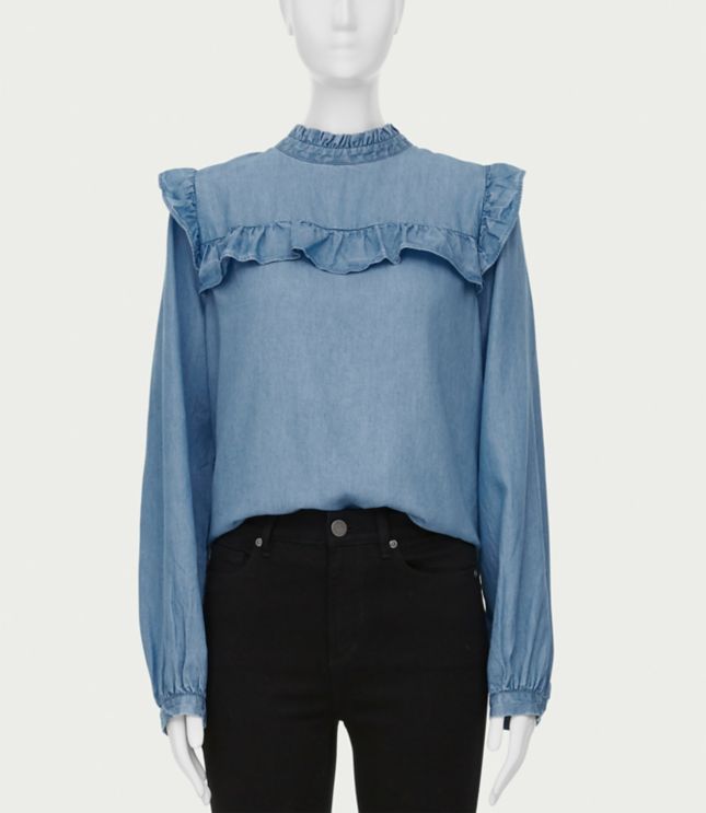 ruffle chambray top