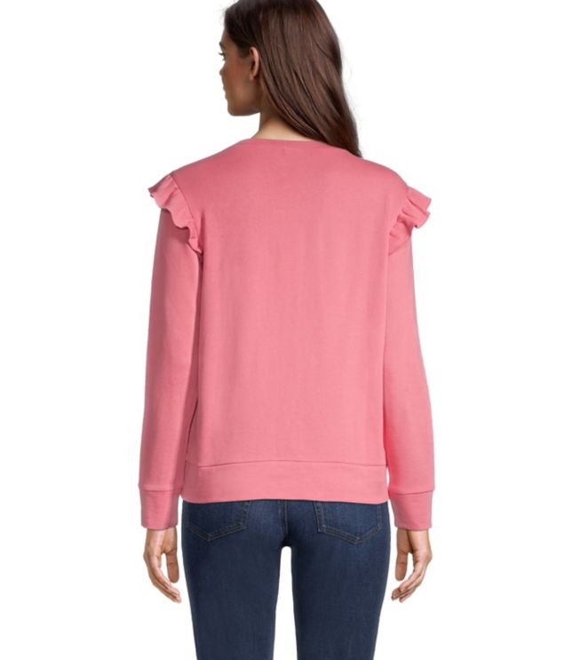 ruffle shoulder sweatshirt