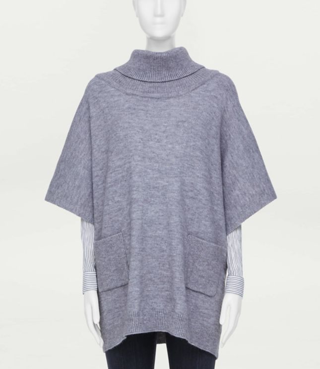 loft turtleneck poncho sweater