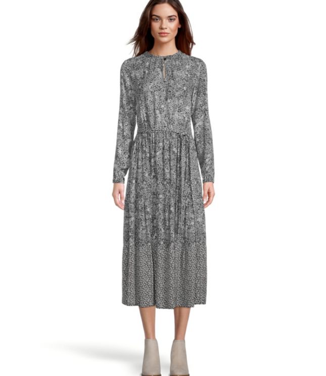 Image of Loft Border Floral Tiered Maxi Dress